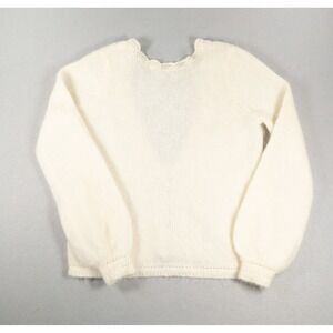 Sezane Womens La Maille Cardigan Mohair Wool Lace Trim Cream Medium Romantic